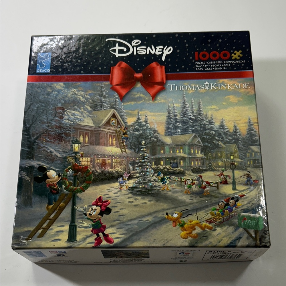 Disney Thomas Kinkade Festive Winter Puzzle - Red and Green - Picture 2 of 16